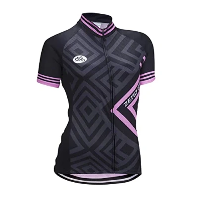 Abbildung von Damen Atmungsaktiv Schnelltrocknend Fahrradtrikot, Outdoor Kurzarm Radsport Shirt, 0004, L