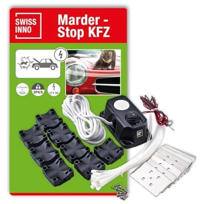 Abbildung von SWISSINNO Marder Stop KFZ 12V Auto Batterie mit starkem Ultraschallschwingungen und Hochspannungsplatten Leichter Einbau zuverlässig effektiv