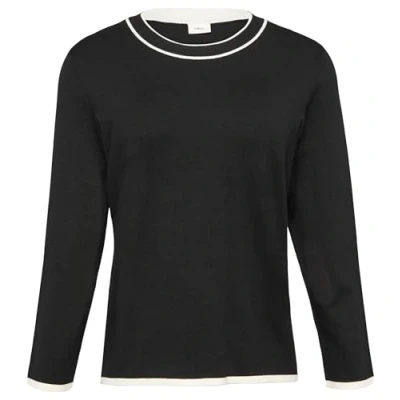Abbildung von s.Oliver Black Label MIT Kontrastierter Strickpullover, Damen, Größe: 36, Schwarz