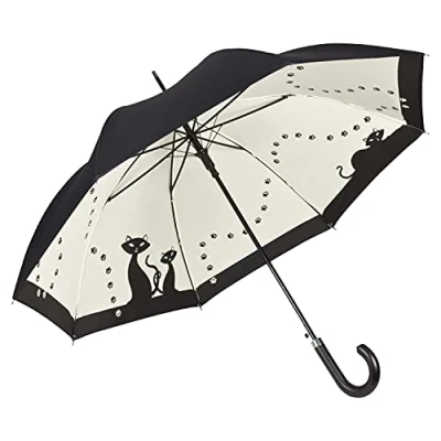 Abbildung von VON LILIENFELD Regenschirm Schwarze Katzen Doppelte Bespannung Außen Schwarz Innen Bedruckt Auf Automatik Windfest Sehr Stabil Motiv Tiere Damen Herren