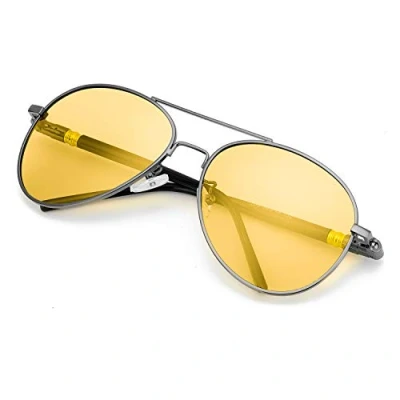 Abbildung von SODQW Nachtfahrbrille Gelbe Linse Anti Glanz, Polarisiert Fahren Brillen, Nachtsichtbrille Autofahren mit UV400 Schutz