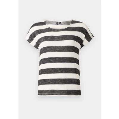 Abbildung von Vero Moda Vmwide Stripe Tshirt print, Damen, Größe: XL, Black/snow white
