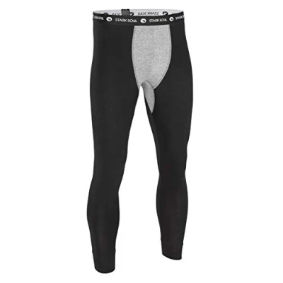 Abbildung von STARK SOUL Lange Unterhose für Herren, Long John Pant aus Baumwolle, Schwarz, Gr. L