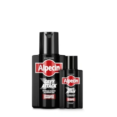 Abbildung von Alpecin Grey Attack Coffein &amp; Color Shampoo 200 ml + 75 Graduelle Haarverdunkelung Natürliches Farbergebnis ab 3 4 Wochen Erblich bedingtem Haarausfall wird vorgebeugt