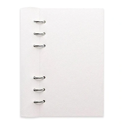 Abbildung von Filofax Clipbook, Klassisches nachfüllbares Notizbuch, Weiß (17,1 x 9,5 cm) liniert, einfarbige und vieradrille Notizseiten, undatierter Planer, Jahres , Monats Wochenkalender (B023634)
