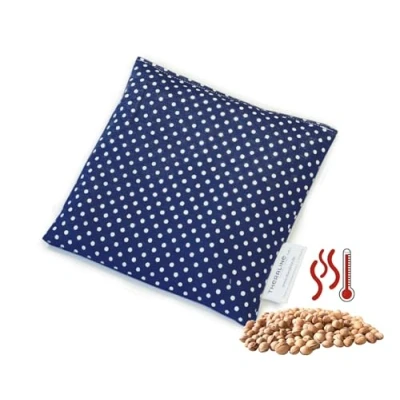 Abbildung von THERALINE Kirschkernkissen ca. 19x19cm Körnerkissen, Wärmekissen, Kühlkissen für Mikrowelle, Backofen &amp; Gefrierfach. Hülle aus 100% Baumwolle. Geschenkidee Erwachsene, Kinder und Babys