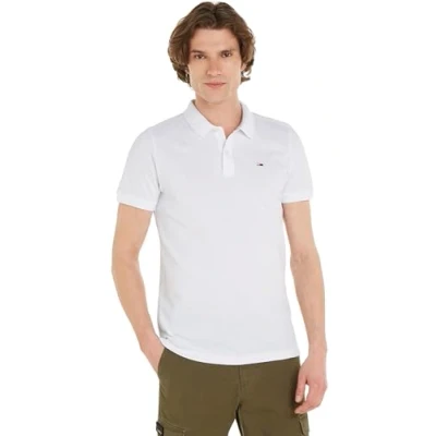 Abbildung von Tommy Jeans Herren Poloshirt Kurzarm Slim Fit, Weiß (White), 3XL