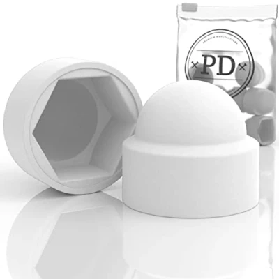 Abbildung von PD® Sechskant Schutzkappen M6 (Schlüsselweite 10) Abdeckkappen für Schrauben Weiß aus Kunststoff Langlebige Muttern &amp; Schraubenkopf Schraubenabdeckung Weiss 50 Stück