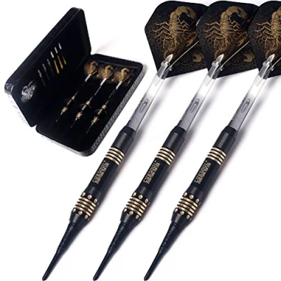 Abbildung von CUESOUL Black Scorpion Deluxe Soft Dartpfeile Set with Luxury Case, 16 gram (B2303)