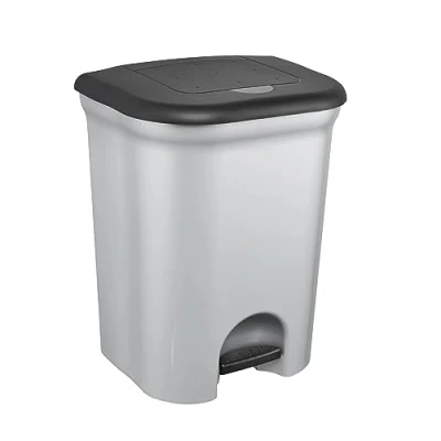 Abbildung von keeeper Treteimer mit 2 Abfallbehältern, 2x 11 l, Torge, Silber