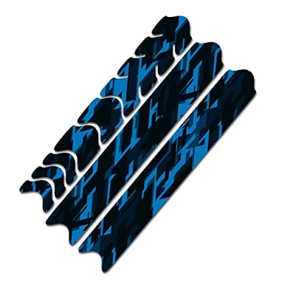 Abbildung von AlphaShield Fahrrad Rahmenschutz Kettenstreben Schutz Folie Aufkleber Rahmen Carbon MTB BMX Lackschutz R161 (16 Future Neon Blau)