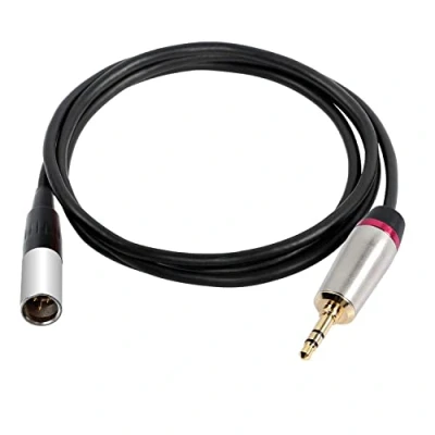 Abbildung von 3,5 mm 1/8 auf Mini XLR Adapterkabel, TRS Tereo Audio 3 poliger Stecker, Konverterkabel, 1 m