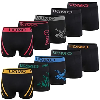 Abbildung von L&amp;K 10er Pack Herren Retroshorts Boxershorts Men Mikrofaser in 10 verschiedenen Modelle 1209 BL XXL/3XL