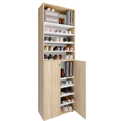 Abbildung von VCM Schuhschrank »VCM XL Holz Großer Schuhregal Groß Stiefel Dielenmöbel Lona 10 Fächer« 1 Stk. tlg.