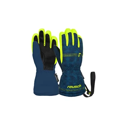 Abbildung von Reusch Unisex Baby Maxi R tex Xt wasserdichte Membran, Warme Skihandschuhe Alltagshandschuhe Schnee Schlittenfahren Babyhandschuhe Winter Handschuhe, 4955 Dress Blue/Safety Yellow, IV