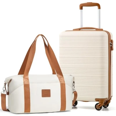 Abbildung von COOLIFE Kabinenkoffer 55x35x20cm und Kabinentasche 20L(40x25x20cm) Set für Ryanair Fluggesellschaft Handgepäck Kabinengepäck Hartschlagenkoffer Leichtgewicht mit TSA Schloss Langlebig