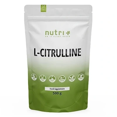 Abbildung von Nutri + L Citrullin Malat Pulver 500 g hochdosiert vegan rein Citrulline Malate DL 2:1 Powder Premiumqualität aus pflanzlicher Fermentation