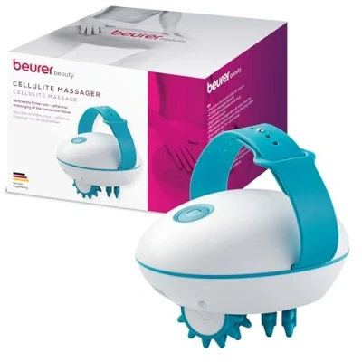 Abbildung von Beurer CM 51 Cellulite Massagegerät für straffere Haut, effektive Bindegewebsmassage, elektrischer Massageroller mit 2 Intensitätsstufen und verstellbarem Handgriff, ergonomisches Design