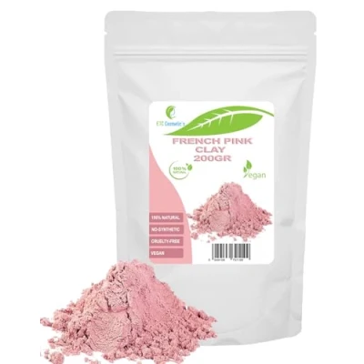 Abbildung von Französischer rosa Ton (French pink clay) 200 g DIY Gesichtsmasken, Körpermasken, Haarmasken, sanfte Peelings und Scrubs, Seifenherstellung, Anti Aging Hautstraffung, natürlich