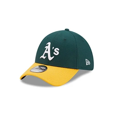 Abbildung von New Era Oakland Athletics Baseball Fankappe von grün gelb mit gebogenem Schirm Basecap 39Thirty M L