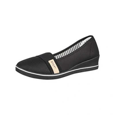 Abbildung von Elara Damen Ballerina Pumps mit Keilabsatz Chunkyrayan 483 Black 41