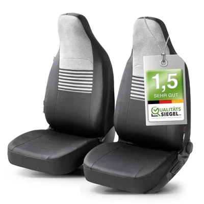 Abbildung von WALSER Gordon ZIPP IT Premium 11866 Sitzschonbezug schwarz/grau Polyester vorne