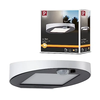 Abbildung von Paulmann 94247 Solar Wandleuchte Ryse LED Außenleuchte incl. 1x1,2 Watt Weiß Kunststoff 3000 K Warmweiß