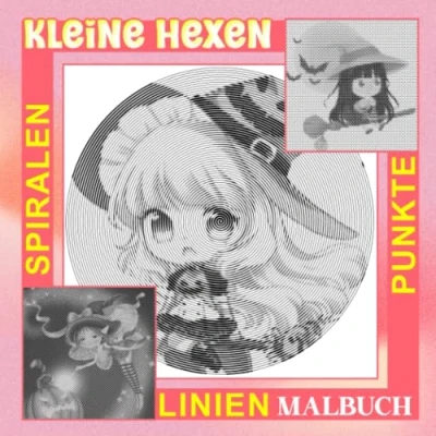 Abbildung von Kleine Hexen Punkte Linien Spiralen Malbuch: Stressabbau Artbook mit 30 gut ausgewählten Bildern zum Ausmalen Gag Geschenke White Elephant Weihnachtsgeschenke