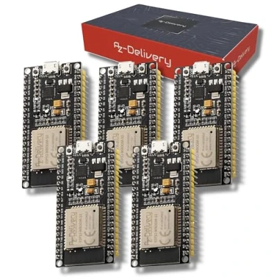 Abbildung von AZDelivery 5 x ESP32 NodeMCU Module WLAN WiFi Dev Kit C Development Board mit CP2102 (Nachfolgermodell zum ESP8266) kompatibel Arduino und inklusive E Book!…