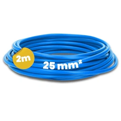 Abbildung von Kalitec 2 Meter H07V K 25 mm² blau Verdrahtungsleitung I Aderleitung flexibel Litze 25mm2 Verdrahtung feindrätig Einzelleitung Zählerschrank Kabel eindrähtig für Schaltschrank
