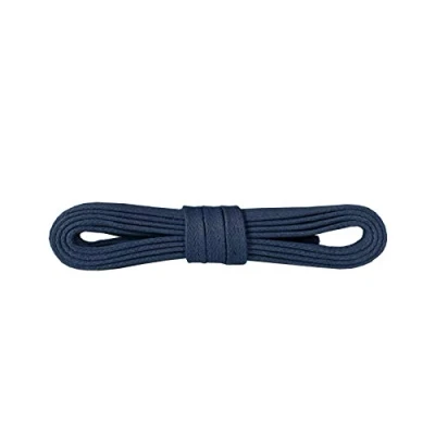 Abbildung von Kaps Gewachste Schnürsenkel für Schuhe &amp; Stiefel, 100% feinste Baumwolle, Breite: 5 mm, (90 cm 36 zoll 6 Schnürösenpaare / 57 Marineblau)