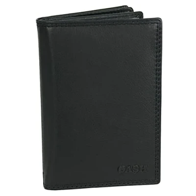 Abbildung von CA$H Herren Ausweishülle Echt Leder Etui Brieftasche Schwarz