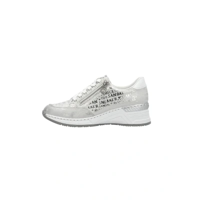 Abbildung von Rieker Damen Low Top Sneaker N4316, Frauen Halbschuhe, lose Einlage,straßenschuhe,Strassenschuhe,Freizeitschuhe,Silber/Platin (90),42 EU / 8 UK