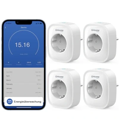 Abbildung von Gosund Smart Wlan Steckdose 16A,WiFi 4erPack,Smart Home Plug Funktioniert mit Alexa Google Home,Stromverbrauch Messen Sprachsteuerung Timer,NUR auf 2,4GHz WiFi.230V 50/60Hz 20 45C,Weiß