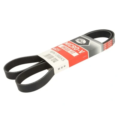 Abbildung von GATES 6PK1358XS Keilrippenriemen 1358 6 Polyester, EPDM (Ethylen Propylen Dien Kautschuk)