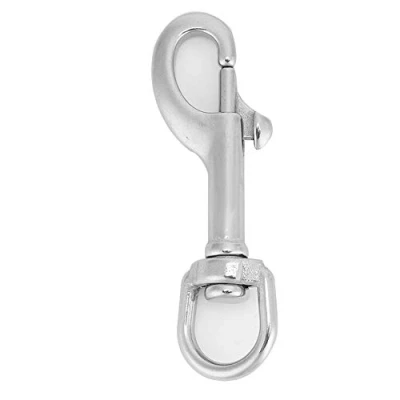 Abbildung von Tbest boltsnap,Edelstahl Bolt Snap Tauchen Haken, Edelstahl Wirbelkarabiner Wirbelauge Schnapphaken Karabiner Haken Kit Scuba Diving Zubehör (75mm Weiß)