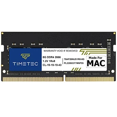 Abbildung von Timetec 8GB kompatibel für Apple DDR4 2666MHz Mitte 2020 iMac20,1/20,2/Mitte 2019 iMac19,1 27 Zoll mit Retina 5K Display, Ende 2018 MAC Mini (8,1) PC4 21333/PC4 21300 SODIMM RAM Upgrade