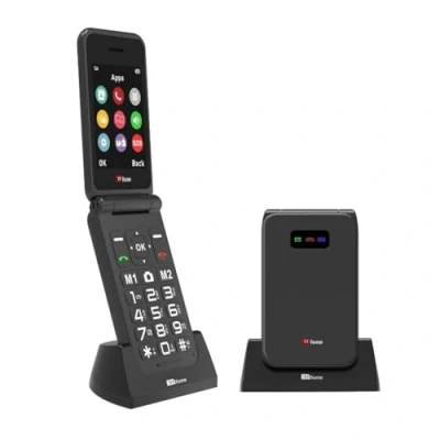 Abbildung von TTfone TT760 Klapptelefon 4G mit Großen Tasten für Senioren und Notruf Taste Entsperrtes Grundlegendes Mobiltelefon (Schwarz, Ladestation)
