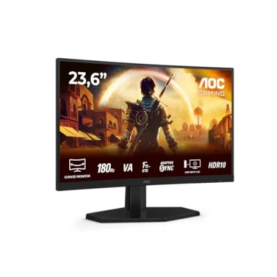 Abbildung von AOC Gaming C24G42E 24 Zoll Full HD Curved Monitor, 180 Hz, 1 ms, FreeSync Premium (1920x1080, 1x HDMI 2.0, DisplayPort 1.4) schwarz rot