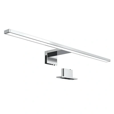 Abbildung von B.K.Licht Spiegelleuchte Bad mit 2 in 1 Montage, neutralweiße Lichtfarbe, klemmbar, Badezimmerlampe, Schrankbeleuchtung, Spiegellampe, Lampe Badezimmer, Spiegelbeleuchtung, 60x10,3x3,6 cm, Chrom