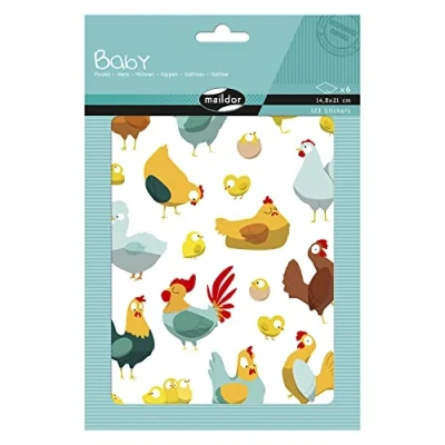 Abbildung von Maildor AE211C Packung mit 6 Stickerbogen Baby, 14,8x21 cm, 123 Sticker, 1 Pack