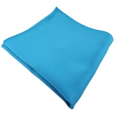 Abbildung von TigerTie Designer Einstecktuch in türkis türkisblau wasserblau einfarbig uni