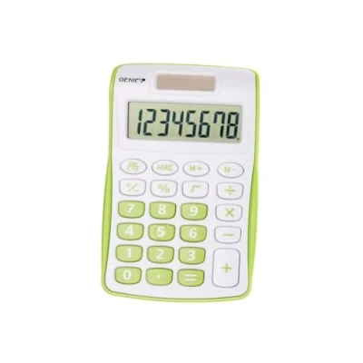 Abbildung von Genie 120 G 8 stelliger Taschenrechner (Dual Power (Solar und Batterie); kompaktes Design) 1 Stück; grün