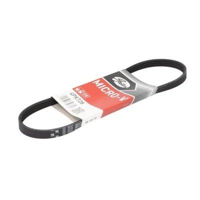 Abbildung von GATES Micro V 4PK728 Keilrippenriemen 728 4 Polyester, EPDM (Ethylen Propylen Dien Kautschuk) NISSAN: MICRA 2