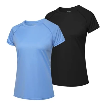 Abbildung von MEETWEE Damen Surf Shirt Rash Guard UV Shirts Schwimmen Tankini UPF 50+ Kurzarm Badeshirt Bademode