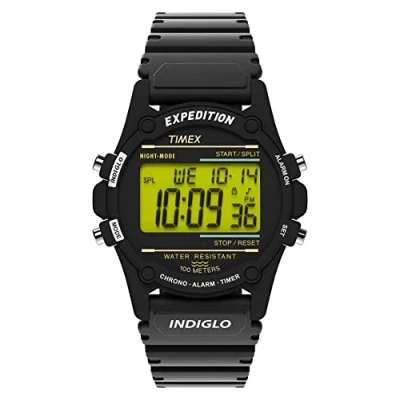 Abbildung von Timex Expedition Cat 40 mm Digitaler Wecker mit Timer für Herren, schwarz, T5K463