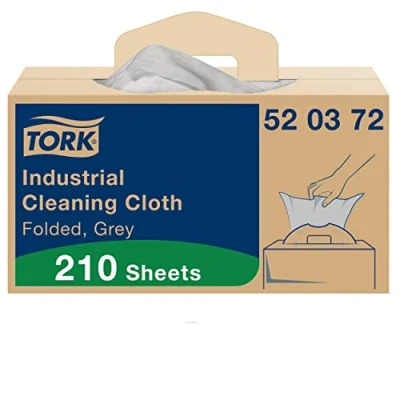 Abbildung von Tork Industrie Reinigungstücher Grau W7, Einzeltuchentnahme, 1 x 210 Tucher, 520372