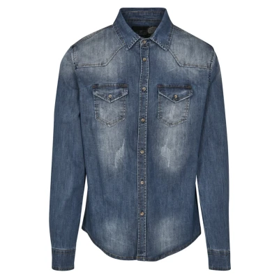 Abbildung von Brandit Herren Riley Denimshirt Hemd blue, Herren, Größe: Small, Blue