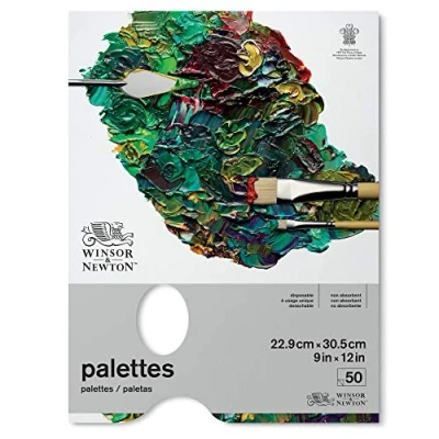 Abbildung von Winsor &amp; Newton 7002032 Abreisspalette 50 Blatt 22,9 x 30,5cm, glatte Polyüberzogene Oberfläche, Ideal für das Anmischen von Ölfarben, Acrylfarben sowie Alkydfarben