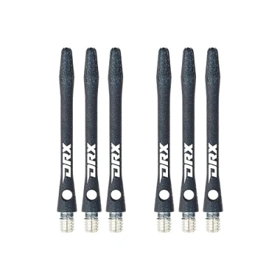 Abbildung von RED DRAGON DRX Coated Aluminium Medium Black Logo Dart Stems (Shafts) 2 Sets per Pack (6 in total)